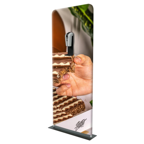 Fabric Tension Display Frame 612x1550mm with auto Sanitiser Unit - Image 2